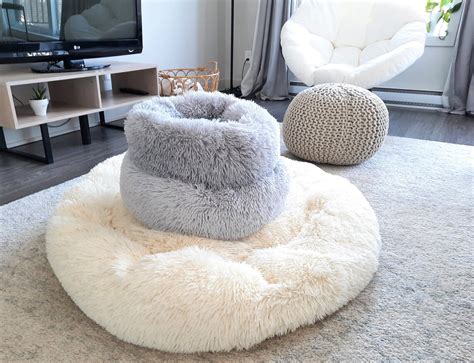 Calming Cat Bed Fluffy Plush Anti Anxiety Orthopedic Cat Etsy