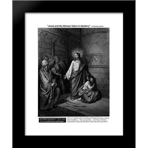 Jesus And The Woman Taken In Adultery 20x24 Framed Art Print By Gustave