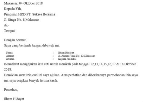Contoh Surat Permohonan Cuti Sekolah Anak | Contoh surat ...