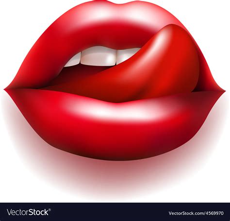 Mouth With Red Lips And Tongue Royalty Free Vector Image