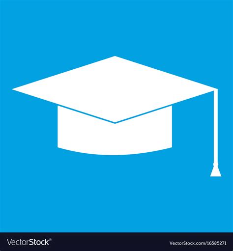 Download Graduation cap icon white Royalty Free Vector Image