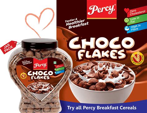 Percy Breakfast Cereal Choco Flakes Jumbo Jar Wholegrain And High