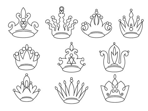 Premium Vector Hand Drawn Crown Collection