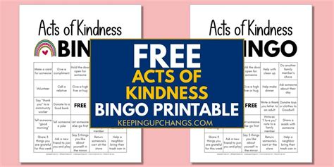 Random Acts Of Kindness Bingo Challenge Free Printable