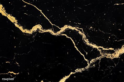 Golden Streaks On A Marble Texture Premium Image By