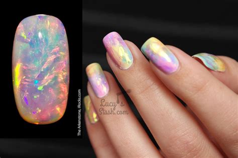 Rainbow Opal Nails Tutorial The Shattered Glass Technique Lucys