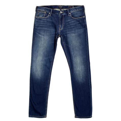 Shop For Faded Blue Mens Low Rise Jeans By Armani Jeans