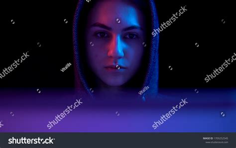 Young Woman Hood Laptop Hacker Makes Stock Photo 1709252545 Shutterstock