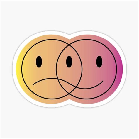 Happysad Face Sticker Sticker For Sale By Taylormorey Redbubble