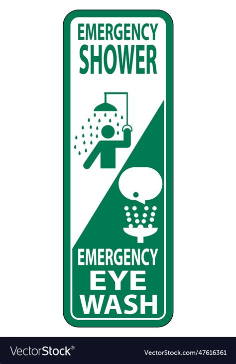 Emergency Showereye Wash Sign Isolate On White Vector Image