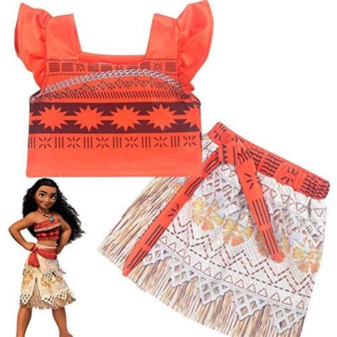 Girl Dress Moana Vaiana Kids Adventure Outfit Polynesian Princess Beach