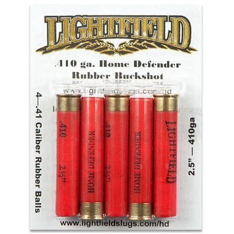 lightfield 410 bore home defender rubber buck four 406 diameter projectiles 2 5 1400 fps