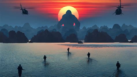King Kong Kong Skull Island Sunset Hd Wallpapers Desktop And
