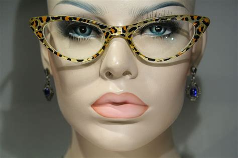 Pre Owned Retro Peepers Gidget Leopard Print Pattern Catseye Glasses