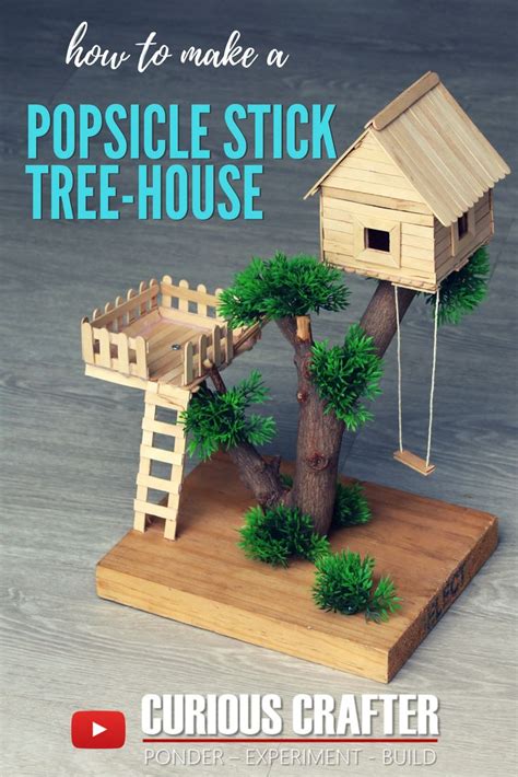 How To Create A Cute Miniature Popsicle Stick Tree House By Curious