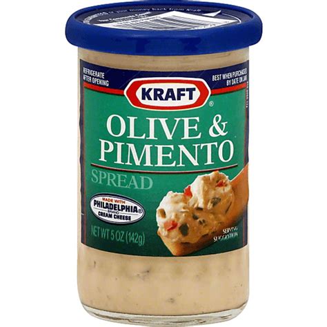 Kraft Cheese Spreads Olive And Pimento Cheese Spread 5 Oz Jar Cheese