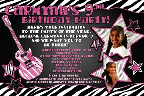 Custom Rockstar Birthday Party Invitation Designed By Rmbartanddesign