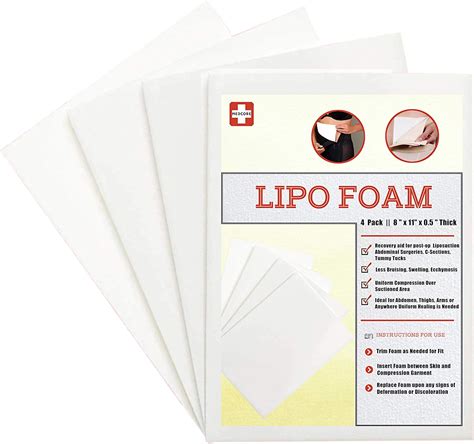 4 Pack Lipo Foam Board Post Surgery Ab Board Use After Liposuction