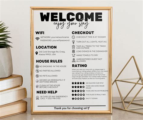 Airbnb Welcome Sign Vacation Rental Printable Editable - Etsy Star