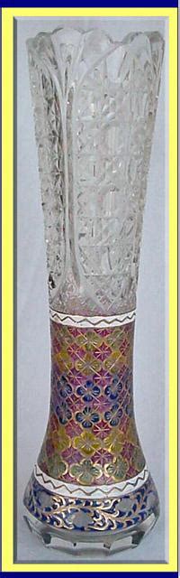 Antique Moser Cut Glass Vase Enamel Gold Etch For Sale Classifieds