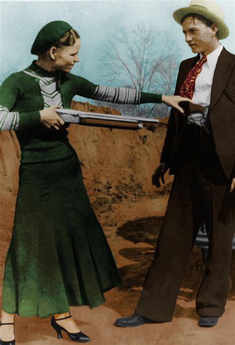 Bonnie And Clyde Colorized By ☼laughing Bones☾ Redbubble