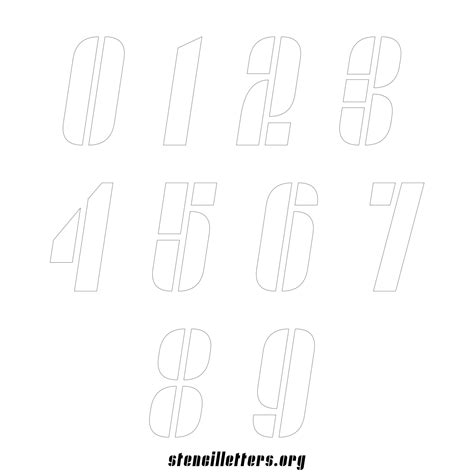 Free Printable Numbers Stencils Design Style 257 Slanted Stencil