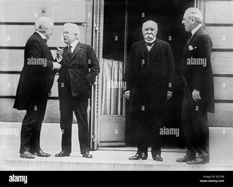 The Big Four World Leaders At World War I Peace Conference In Paris