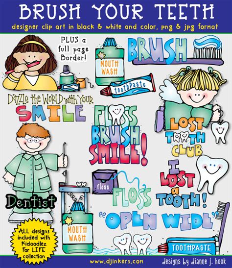 Over 6000 great free printable color pages. Kids hygiene clip art for brushing teeth, the dentist and ...