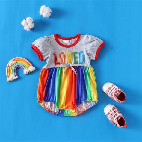 New Baby Clothes Summer Newborn Girl Outfit Cotton Letter Colorful