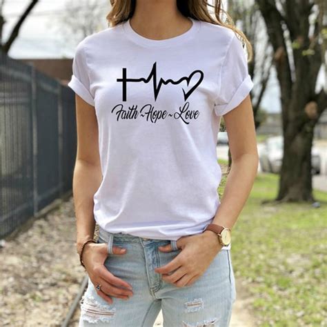 Enjoythespirit Women T Shirt Christian Womens Tshirt Faith Hope Love