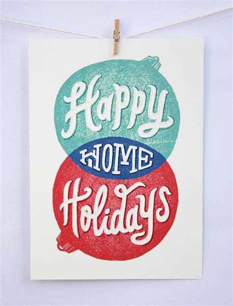Happy And Holidays Home Holiday Venn Diagram Lettering Design Hand