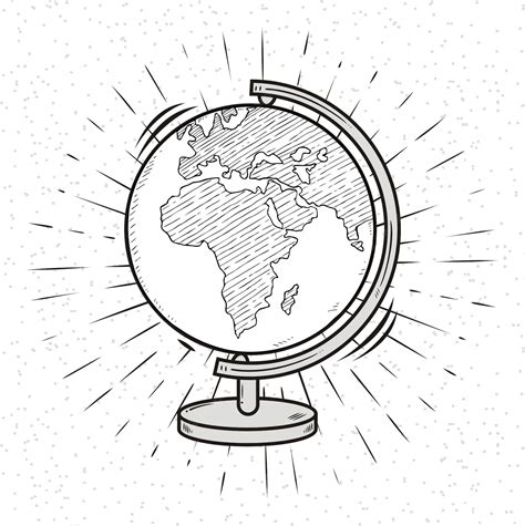 Premium Vector Doodle Globe Planet Earthdoodle Globe Illustration