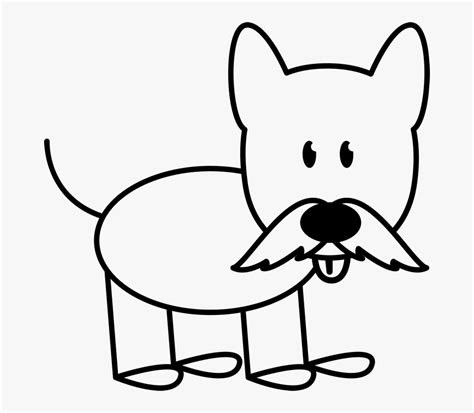 Dog With Mustache Outline Stamp Stick Figure Stamps Dog Stick Figure