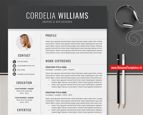 Professional Cv Template Resume Template Cover Letter Curriculum
