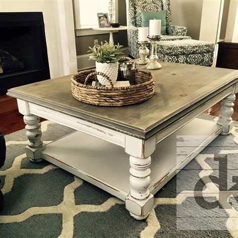 Its solid tabletop provides a stable and secure surface, on which you can place drinks, vases, fruit bowls and other ornaments. Distressed coffee table, using satin white, sanded top ...