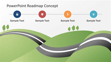Road Curved Timeline With Icon Powerpoint Presentatio