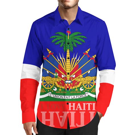 tmmg luxury fashion luxury haitian flag dress shirt