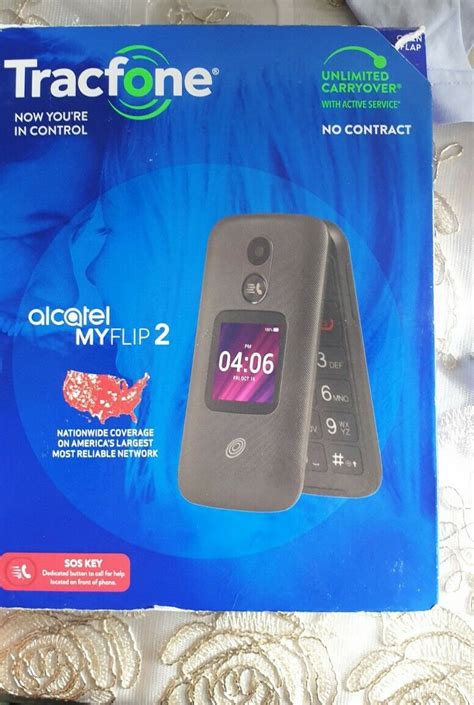 Tracfone Alcatel Myflip 2 4g Lte Prepaid Flip Phone Black