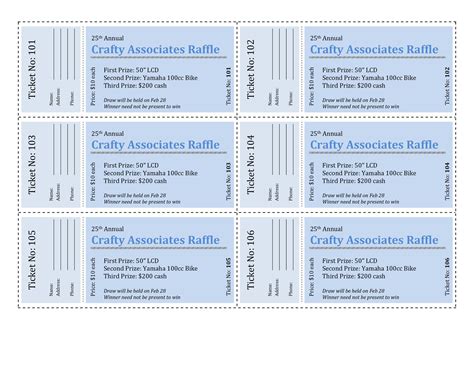 Free Printable Raffle Tickets With Stubs - FREE DOWNLOAD ...