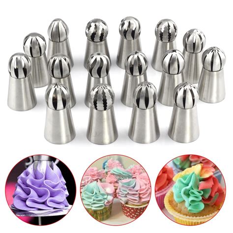 16pcs Set 304 Stainless Steel Pastry Nozzles Icing Piping Tips Set