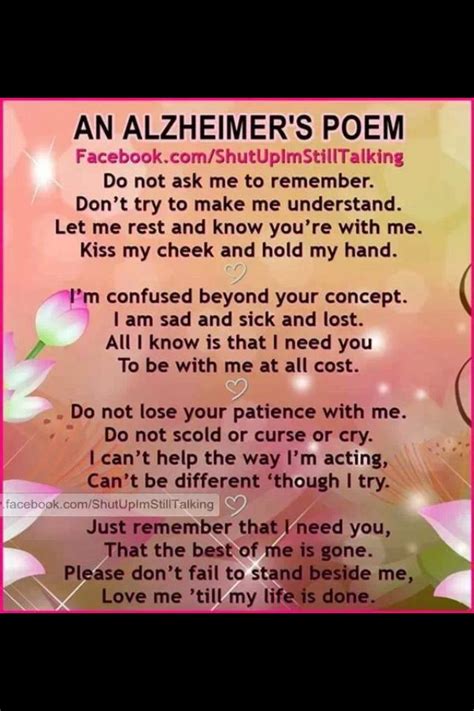 Alzheimer S Poem Quotes Pinterest Poem Alzheimers And Caregiver