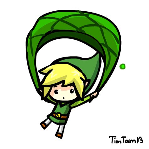 The Legend Of Zelda The Wind Waker Toon Link Chibi Link Deku Leaf