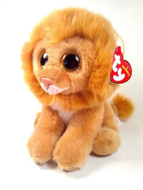 Ty Beanie Boo Louie Lion 6 Plush Velvety Glitter Eyes Stuffed Animal