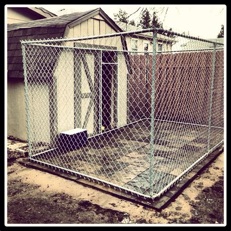 Dog Kennel Add Patio Blocks And Chain Link Fence To A Pre Built Shed