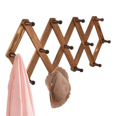 Wooden Expandable Coat Rack With 13 Hooks Homode