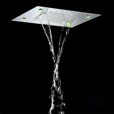 Ceiling Conceal Mounted Rainfall Waterfall Shower Head Led Light Big