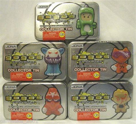 Crazy Bones Gogos Exclusive Limited Edition Tin Set Of All 5 Tins
