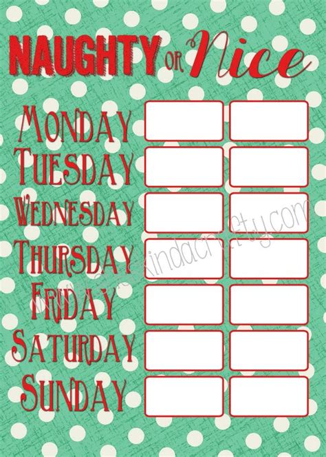 You can mail them to a child before christmas, or have it in their stocking on the morning of for a nice surprise. Naughty or {Nice} Charts | Free Printable - Shes {kinda ...