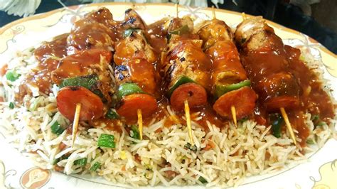 How To Make Chicken Shashlik With Veg Rice Restaurant Style By Cook