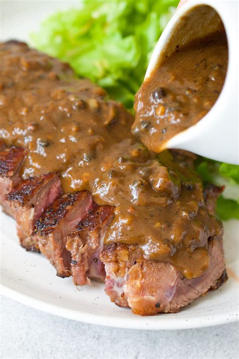 Steak With Dairy Free Peppercorn Sauce Every Last Bite